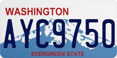 WA license plate AYC9750