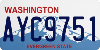 WA license plate AYC9751