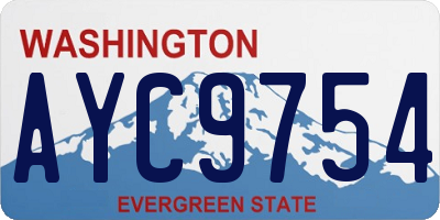 WA license plate AYC9754