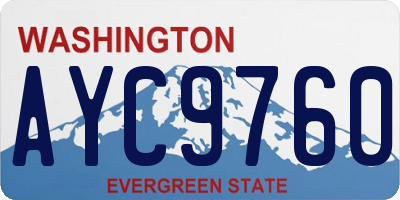 WA license plate AYC9760