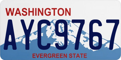 WA license plate AYC9767