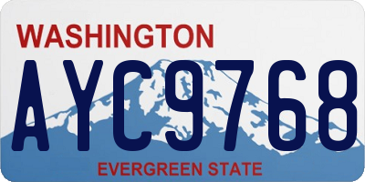 WA license plate AYC9768