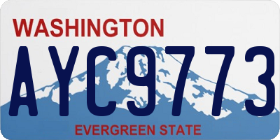 WA license plate AYC9773