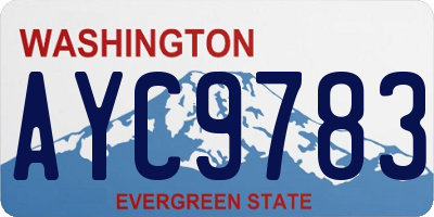 WA license plate AYC9783