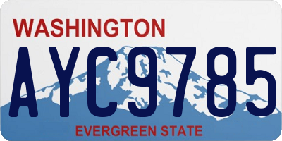 WA license plate AYC9785