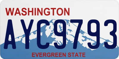 WA license plate AYC9793