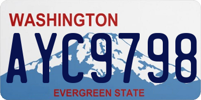 WA license plate AYC9798