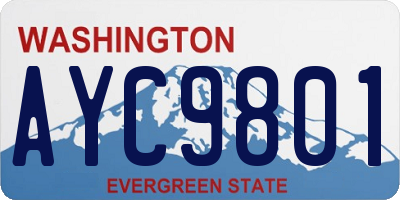 WA license plate AYC9801