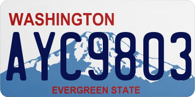 WA license plate AYC9803