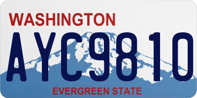 WA license plate AYC9810