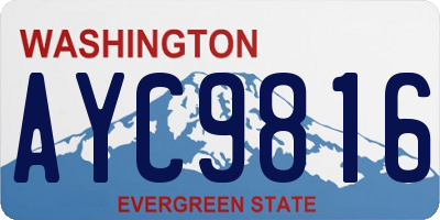 WA license plate AYC9816