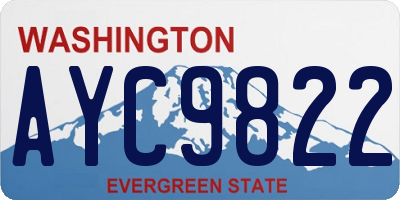 WA license plate AYC9822