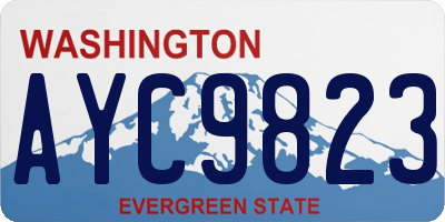 WA license plate AYC9823