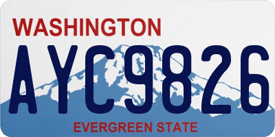 WA license plate AYC9826