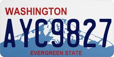 WA license plate AYC9827