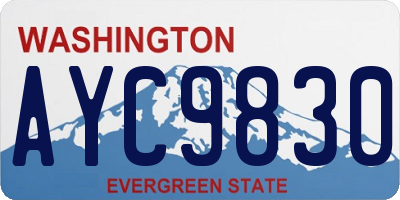 WA license plate AYC9830