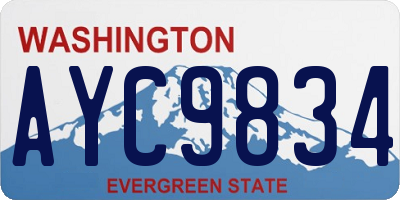 WA license plate AYC9834