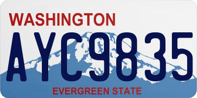 WA license plate AYC9835