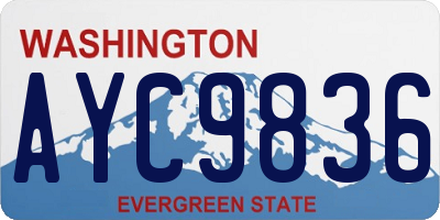 WA license plate AYC9836