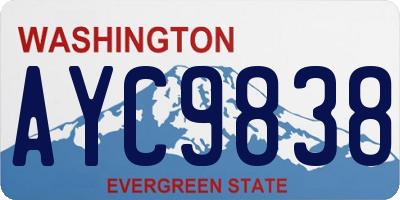 WA license plate AYC9838