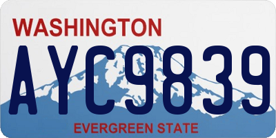 WA license plate AYC9839