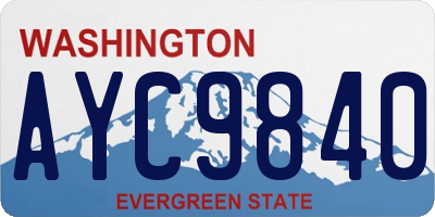 WA license plate AYC9840