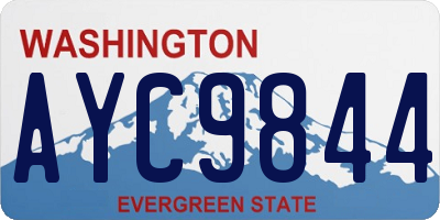 WA license plate AYC9844