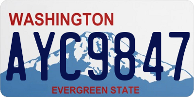 WA license plate AYC9847