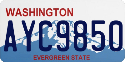 WA license plate AYC9850