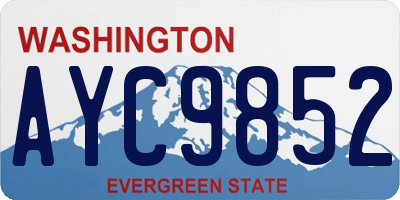 WA license plate AYC9852