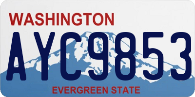 WA license plate AYC9853