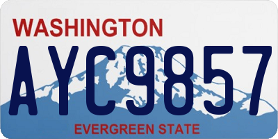 WA license plate AYC9857