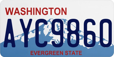 WA license plate AYC9860
