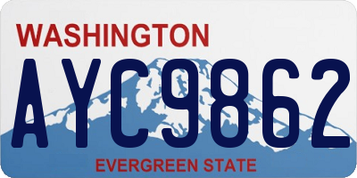 WA license plate AYC9862