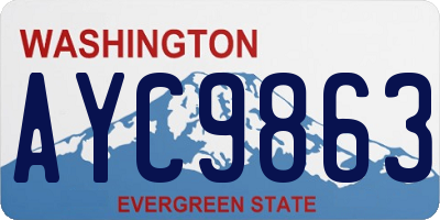 WA license plate AYC9863
