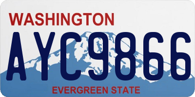 WA license plate AYC9866