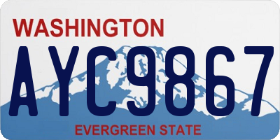 WA license plate AYC9867
