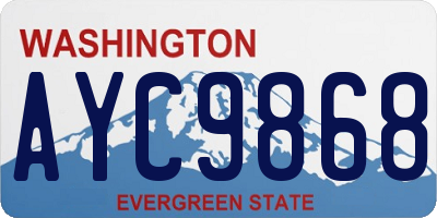 WA license plate AYC9868