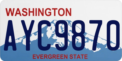 WA license plate AYC9870