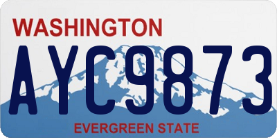 WA license plate AYC9873
