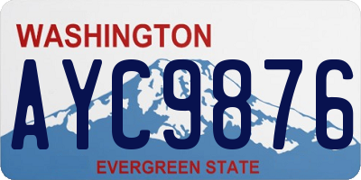 WA license plate AYC9876
