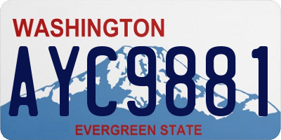 WA license plate AYC9881