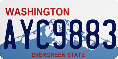 WA license plate AYC9883