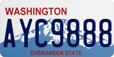 WA license plate AYC9888
