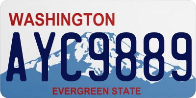 WA license plate AYC9889