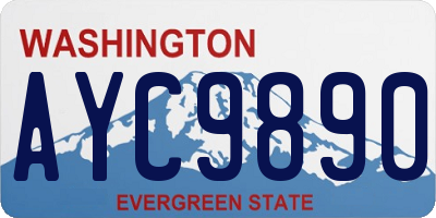 WA license plate AYC9890