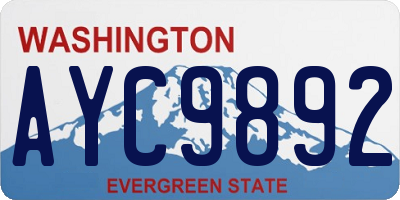 WA license plate AYC9892