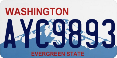 WA license plate AYC9893