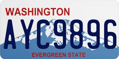 WA license plate AYC9896