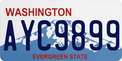 WA license plate AYC9899